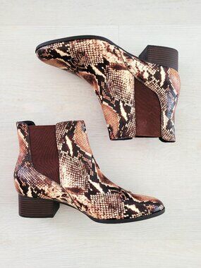 Alex Marie Snake Print Chelsea Booties Size 11